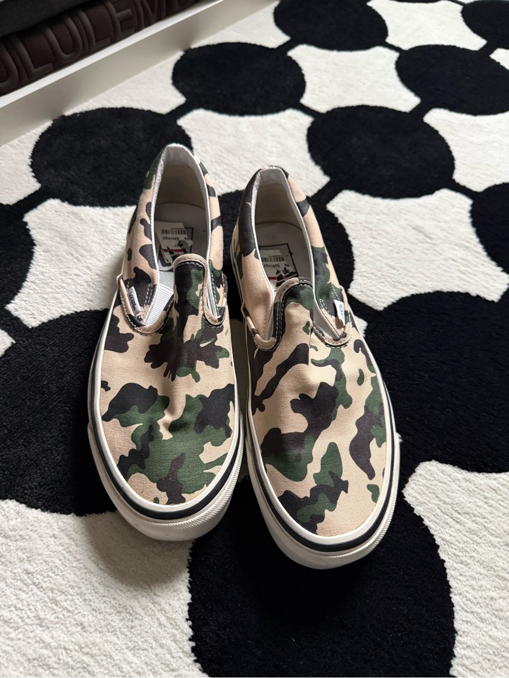 Vans Kids Camo Slip-On Sneakers - Green, Tan, Black